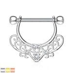 Hollywood Body Jewelry 14GA 1/2” Center Heart Dangle With Gems Clicker