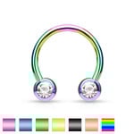 Body Jewelry Front Gem Ball Horseshoe