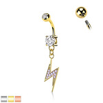 Body Jewelry Lightening Bolt Navel Dangle