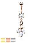 Body Jewelry Gem Cluster Peacock Navel Dangle