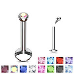 Hollywood Body Jewelry Press Fit Gem Labret 16Ga