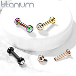 Hollywood Body Jewelry Press fit Gem Labret 16Ga