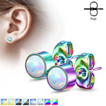 Body Jewelry Round Opal Stud Earrings