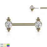 Body Jewelry Gem Ball Clusters  Nipple Barbell