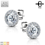 Hollywood Body Jewelry Gem Round Stud Earrings