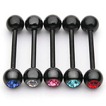 Hollywood Body Jewelry Single Gem Tongue Barbell